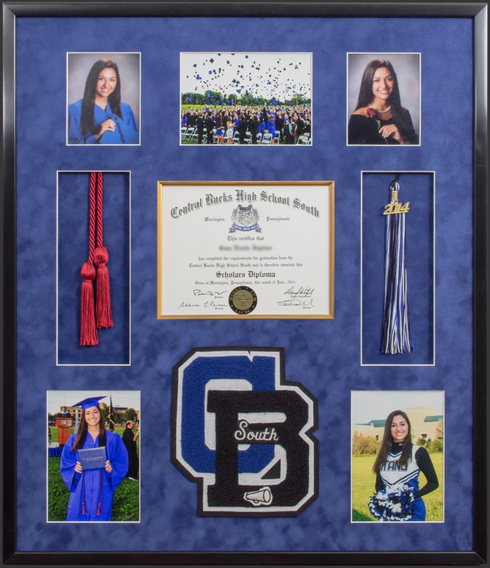 Image of Diploma in a Picture frame with Tassels