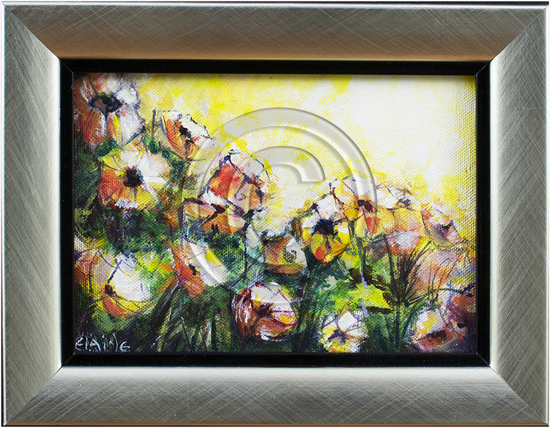 Image of Flowers in Gray Frame