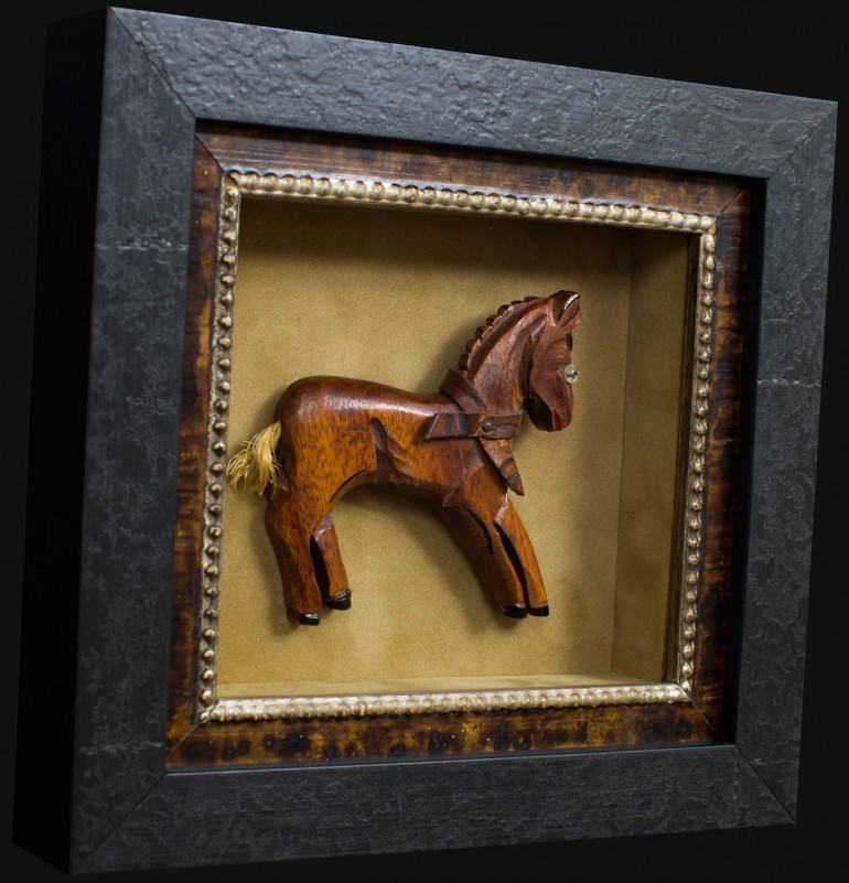 Horse Pin Shadow Box Side View