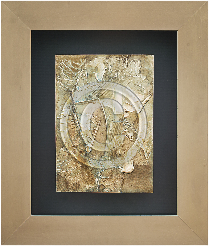 Image of Abstract Painting in Tan Frame